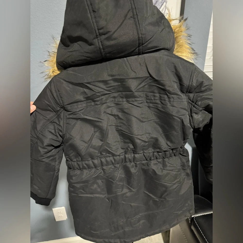 Justice Black Jacket with Faux Fur Lining